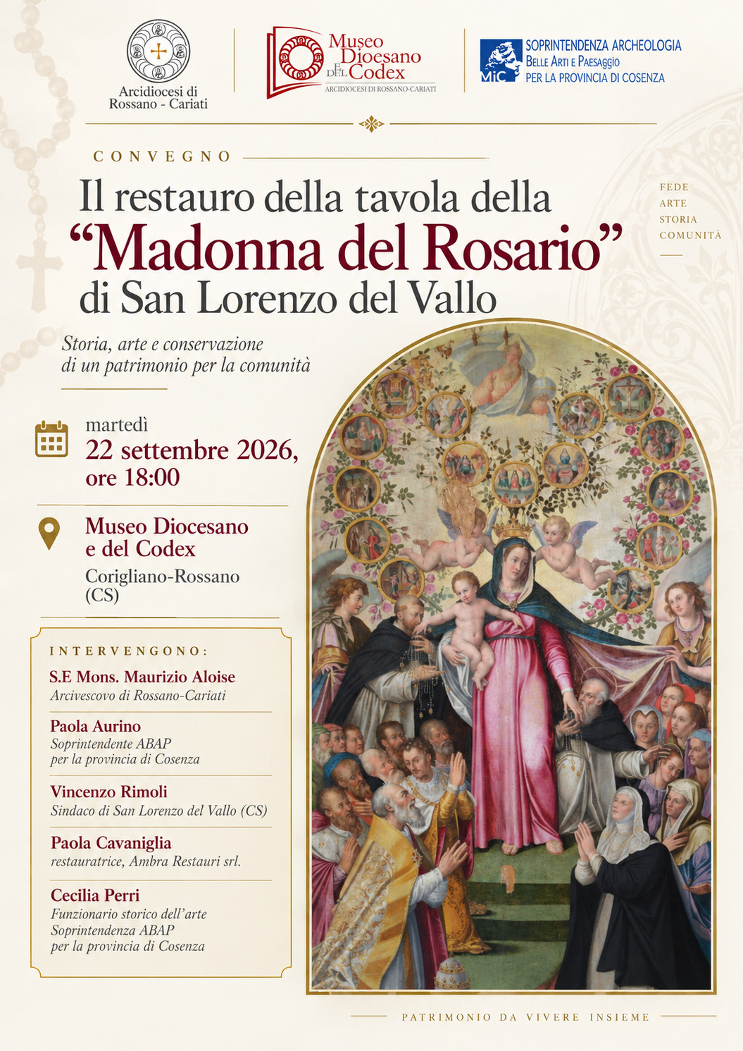 Il restauro della tavola della Madonna del Rosario